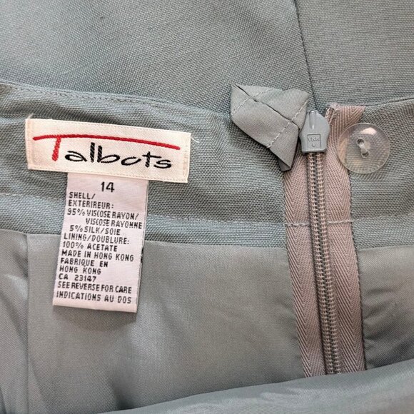 Vintage Talbots Blue Viscose Rayon Skirt - Picture 9 of 9